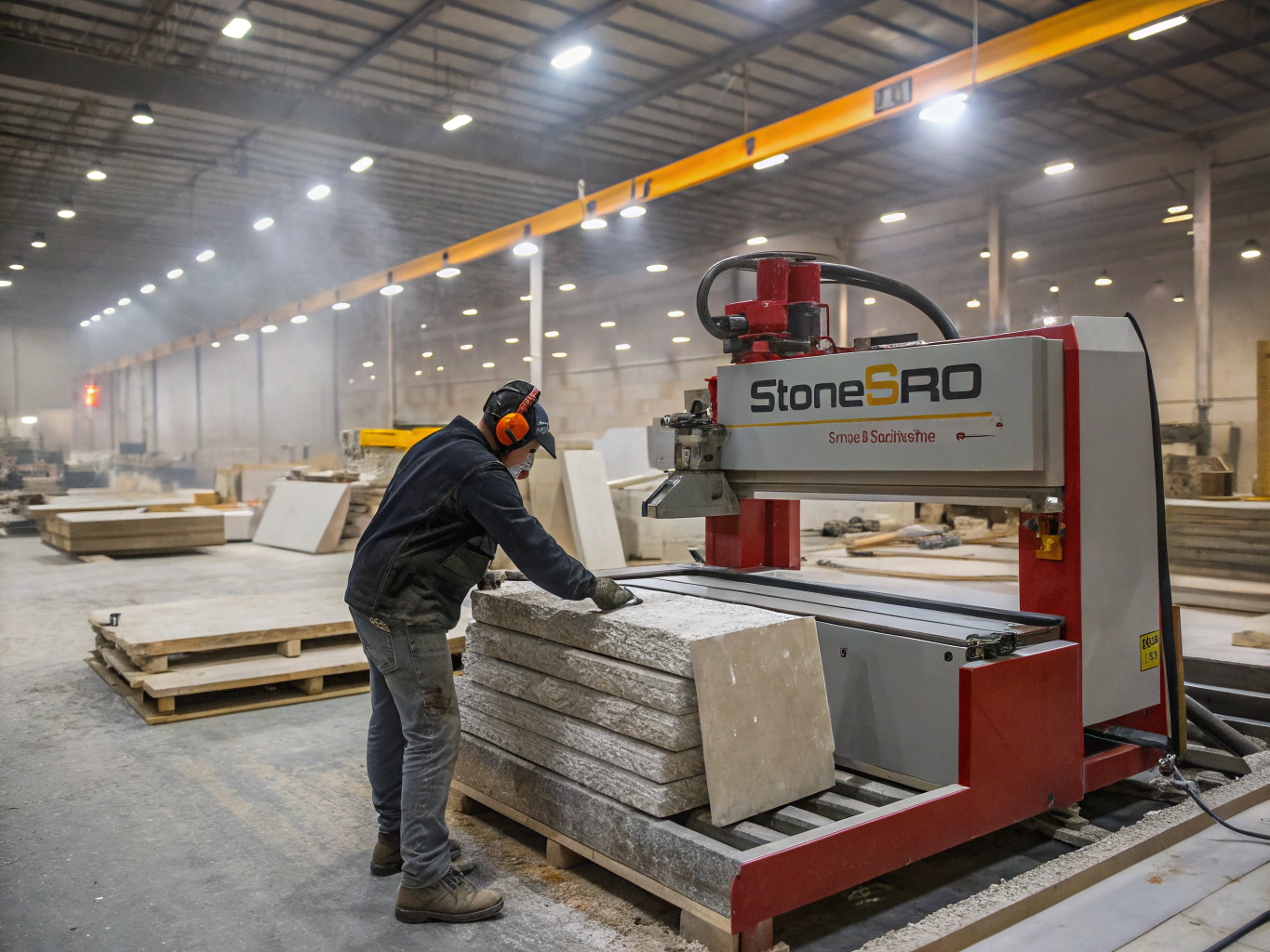 Natural stone processing facility in Shuitou with high-precision bridge saws